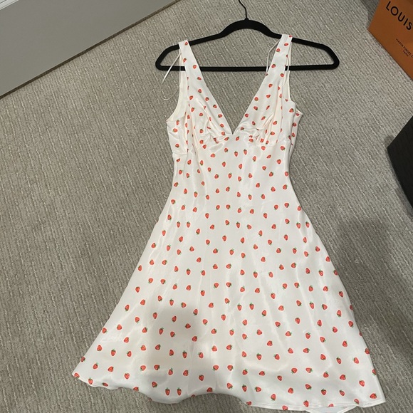 Zara | Dresses | Zara Satin Effect Strawberry Dress | Poshmark